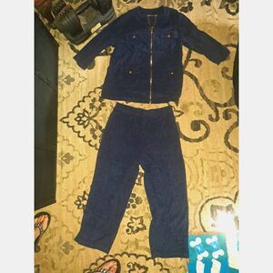 SALE!! NEW Sport Savvy Navy Terry Full Zip Warm Up Set Capris & Jacket Medium